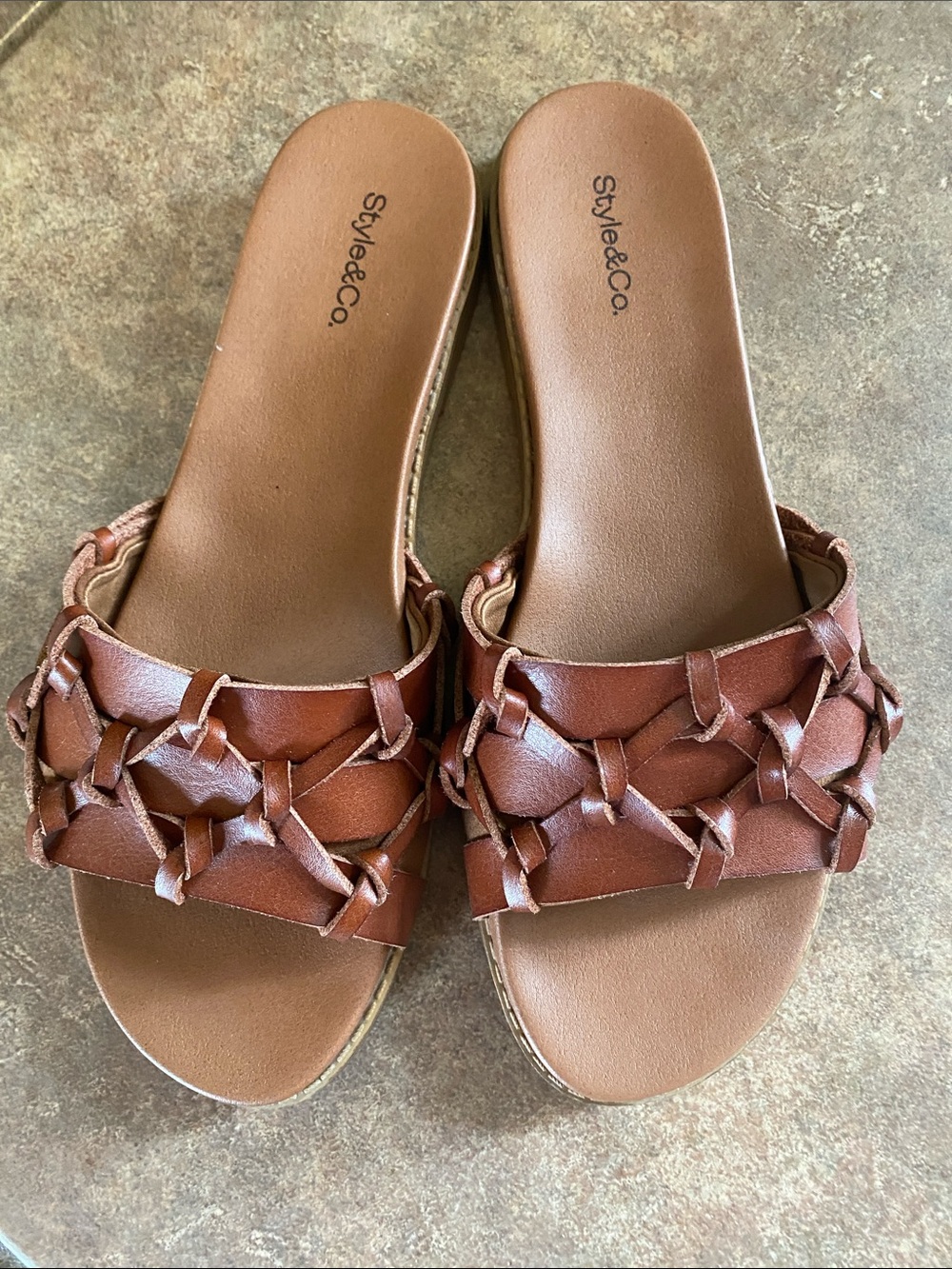 Style & Co. Women’s Brown Braided Slide Sandals - Picture 2 of 6